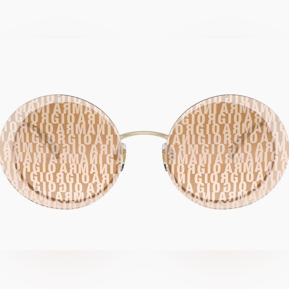 New Giorgio Armani round 59mm tan/gold sunglasses